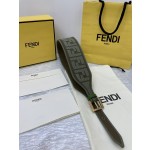 FENDI new embroidery    belt ✌️FF pattern wide belt