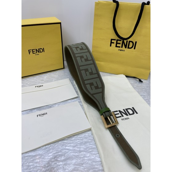 FENDI new embroidery    belt ✌️FF pattern wide belt