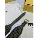 FENDI new embroidery    belt ✌️FF pattern wide belt