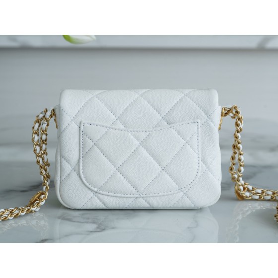 𝗖𝗛𝗔𝗘𝗡𝗟✦22A Advanced Handcraft Workshop Gold Coin Cover Bag Fang Fatty Genuine Leather