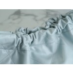 𝗖𝗛𝗔𝗘𝗡𝗟✦23C 22 handbag authentic tail leather haze blue medium