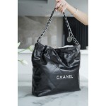 𝗖𝗛𝗔𝗘𝗡𝗟✦ 𝟐𝟐𝗣 Spring/Summer New 𝟐𝟐 Handbag Small Black Silver Buckle➿