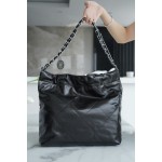 𝗖𝗛𝗔𝗘𝗡𝗟✦ 𝟐𝟐𝗣 Spring/Summer New 𝟐𝟐 Handbag Small Black Silver Buckle➿