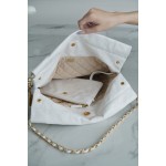 𝗖𝗛𝗔𝗘𝗡𝗟✦ 𝟐𝟐𝗣 Spring/Summer New 𝟐𝟐 Handbag Small White Gold Buckle➿