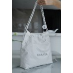 𝗖𝗛𝗔𝗘𝗡𝗟✦ 𝟐𝟐𝗣Spring/Summer New 𝟐𝟐Handbag Genuine Tail Leather Silver Small