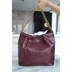 𝗖𝗛𝗔𝗘𝗡𝗟 ✦𝟐𝟐𝗣 autumn and winter new 𝟐𝟐 handbag genuine tail leather wine red medium