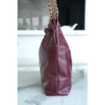 𝗖𝗛𝗔𝗘𝗡𝗟 ✦𝟐𝟐𝗣 autumn and winter new 𝟐𝟐 handbag genuine tail leather wine red medium