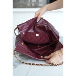 𝗖𝗛𝗔𝗘𝗡𝗟 ✦𝟐𝟐𝗣 autumn and winter new 𝟐𝟐 handbag genuine tail leather wine red medium