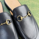 Gucci Super classic style Black calfskin horsebit slippers