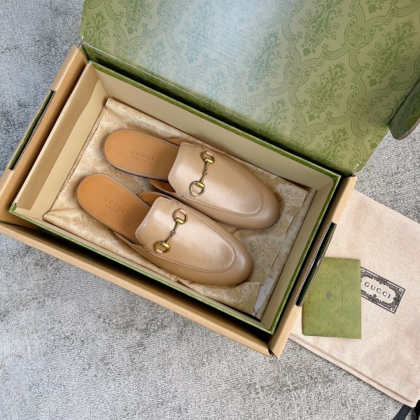 Gucci Super classic cream lambskin horsebit slippers