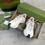 Gucci RUN all-leather cowhide sheepskin running shoes white