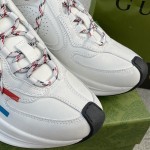 Full leather version of the Gucci RUN collection Cowhide Sheepskin Running shoes Blue Red