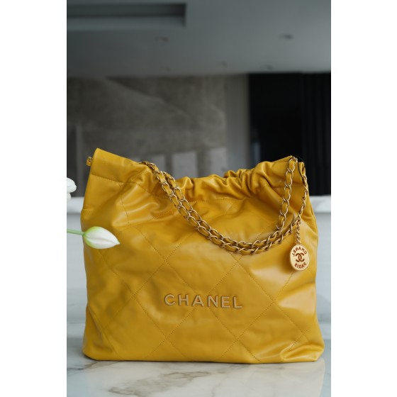 𝗖𝗛𝗔𝗘𝗡𝗟✦𝟐𝟐𝗣 Advanced Handcraft Workshop 𝟐𝟐 Handbag Medium Mango Yellow