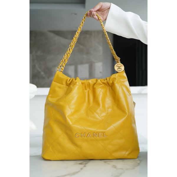 𝗖𝗛𝗔𝗘𝗡𝗟✦𝟐𝟐𝗣 Advanced Handcraft Workshop 𝟐𝟐 Handbag Medium Mango Yellow
