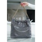 𝗖𝗛𝗔𝗘𝗡𝗟✦𝟐𝟐𝗣Spring/Summer New 𝟐𝟐Handbag Genuine Tail Leather Small Premium Gray