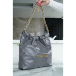 𝗖𝗛𝗔𝗘𝗡𝗟✦𝟐𝟐𝗣Spring/Summer New 𝟐𝟐Handbag Genuine Tail Leather Small Premium Gray