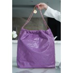 𝗖𝗛𝗔𝗘𝗡𝗟✦𝟐𝟐𝗣Spring/Summer New 𝟐𝟐Handbag Genuine Tail Leather Large Purple