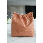 𝗖𝗛𝗔𝗘𝗡𝗟✦ 𝟐𝟐𝗣Spring/Summer New 𝟐𝟐Handbag Genuine Tail Leather Large Caramel ☄️