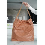 𝗖𝗛𝗔𝗘𝗡𝗟✦ 𝟐𝟐𝗣Spring/Summer New 𝟐𝟐Handbag Genuine Tail Leather Large Caramel ☄️