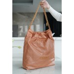 𝗖𝗛𝗔𝗘𝗡𝗟✦ 𝟐𝟐𝗣Spring/Summer New 𝟐𝟐Handbag Genuine Tail Leather Large Caramel ☄️