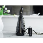 𝗖𝗛𝗔𝗘𝗡𝗟✦ 𝟮𝟮𝗔 Handmade Workshop New Shiny Cowhide Backpack Black➿