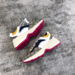 Gucci canvas cowhide interspersed with pink leather stripes trimmed poppet shoes pink spelling