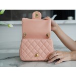 𝗖𝗛𝗔𝗘𝗡𝗟✦ Metal Ball Fatty Fang Genuine Leather Coral Pink