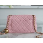 𝗖𝗛𝗔𝗘𝗡𝗟✦ metal ball 𝑴𝒊𝒏𝒊 genuine leather pink