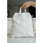 𝗖𝗛𝗔𝗘𝗡𝗟✦ 23P Spring Summer New Backpack Small Platinum➿