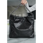 𝗖𝗛𝗔𝗘𝗡𝗟✦𝟐𝟐𝗣 spring and summer new 𝟐𝟐 handbag black silver buckle medium