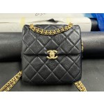 𝗖𝗛𝗔𝗘𝗡𝗟✦ 22P Retro Black Backpack Genuine Leather