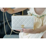 𝗖𝗛𝗔𝗘𝗡𝗟✦ Advanced Handcraft Workshop Double Gold Beads 𝒘𝒐𝒄 White👰