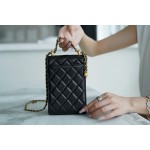 𝗖𝗛𝗔𝗘𝗡𝗟✦ ❥𝟚𝟘𝟚1 early autumn new double ball mobile phone bag black➿