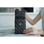 𝗖𝗛𝗔𝗘𝗡𝗟✦ ❥𝟚𝟘𝟚1 early autumn new double ball mobile phone bag black➿