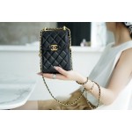 𝗖𝗛𝗔𝗘𝗡𝗟✦ ❥𝟚𝟘𝟚1 early autumn new double ball mobile phone bag black➿