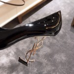 Saint Laurent classic model YSL logo heeled high heels using imported Italian cow patent leather