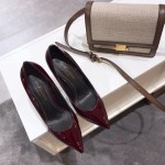 Saint Laurent classic model YSL logo heeled high heels using imported Italian cow patent leather