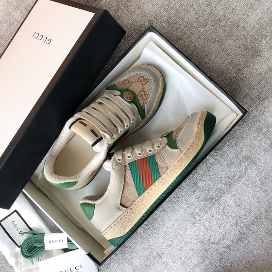 Gucci A very cool little dirty shoe with a vintage nostalgic look Custom fabric Cowhide Towel material