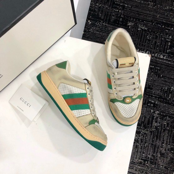 Gucci A very cool little dirty shoe with a vintage nostalgic look Custom fabric Cowhide Towel material