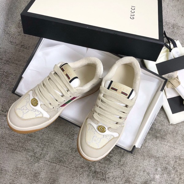 Gucci A very cool little dirty shoe with a vintage nostalgic look Custom fabric Cowhide Towel material