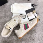 Gucci A very cool little dirty shoe with a vintage nostalgic look Custom fabric Cowhide Towel material