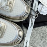 CHANEL A very good-looking sneaker TPU outsole Custom fabric metallic texture