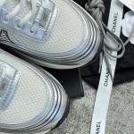 CHANEL A very good-looking sneaker TPU outsole Custom fabric metallic texture