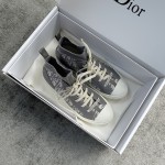 DIOR high top monogrammed shoes grey