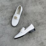 CHANEL Louboutins Simple small single shoes Lace-shaped round Logo leather outsole