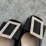 DIOR ballet heels with black diamond buckle 3.5cm