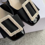 DIOR ballet heels with black diamond buckle 3.5cm