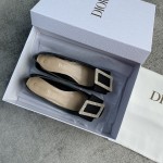DIOR ballet heels black with diamond buckle 3.5cm