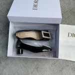 DIOR ballet heels black with diamond buckle 3.5cm