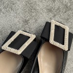 DIOR ballet heels black with diamond buckle 3.5cm